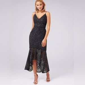 New! Ever New Navy Lexi Lace Fishtail Lace High Low Dress Size 2